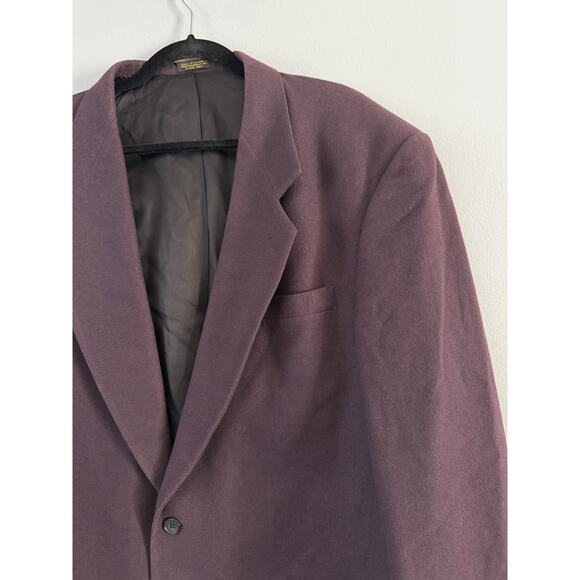 Oscar de la Renta Studio Mens Wool Blazer Purple Plum Vintage 90s Retro Sz 42 R - Picture 4 of 9